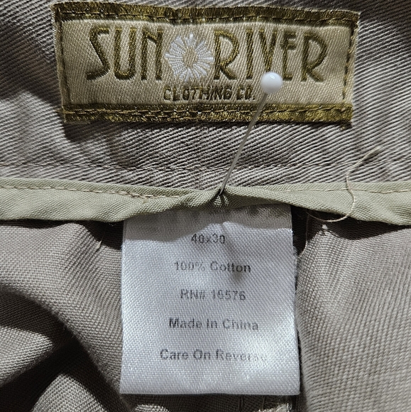 Sun River Other - 40x30 Men's Flat Front Tan Pants